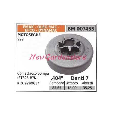 EMAK chainsaw engine sprocket 999 .404' teeth 7 007455 | NewgardenParts.com