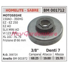 Pignon HOMELITE pour tronçonneuse 150AO 350HG EZ EZ250 3/8' dents 7 001712