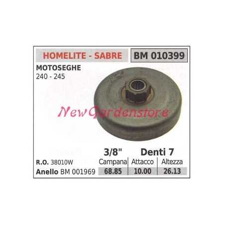 HOMELITE sprocket, chainsaw engine 240 245 3/8' teeth 7 010399 | NewgardenParts.com