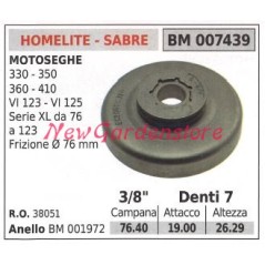 HOMELITE chain saw motor sprocket 330 350 360 410 3/8' teeth 7 007439