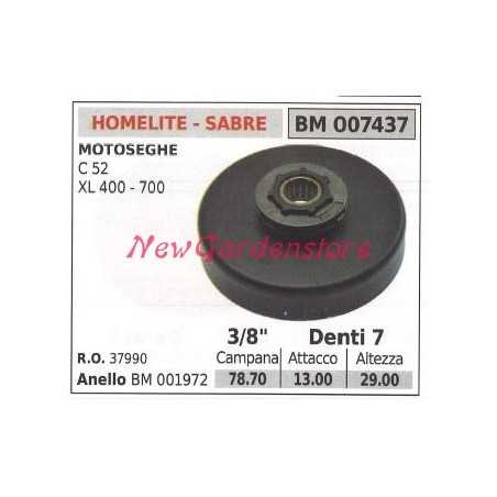 Piñón HOMELITE para motor de motosierra C 52 XL 400 700 3/8' dientes 7 007437 | NewgardenParts.com