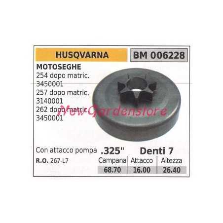 HUSQVARNA chainsaw engine sprocket 254 257 256 .325' teeth 7 006228 | NewgardenParts.com