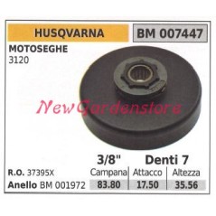 HUSQVARNA chainsaw engine sprocket 3120 3/8' teeth 7 007447 | NewgardenParts.com