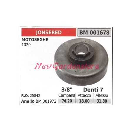JONSERED chainsaw engine sprocket 1020 3/8' teeth 7 001678 | NewgardenParts.com