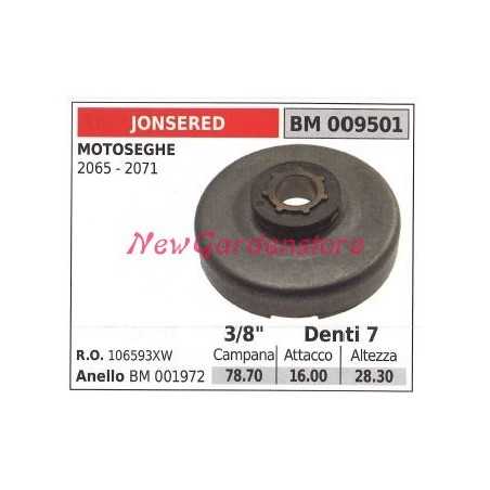 JONSERED chainsaw engine sprocket 2065 2071 3/8' teeth 7 009501 | NewgardenParts.com