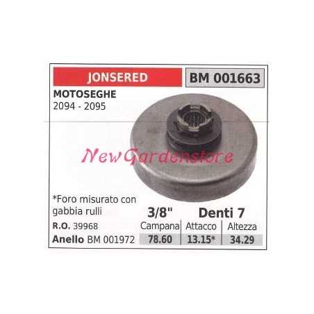 JONSERED chainsaw engine sprocket 2094 2095 3/8' teeth 7 001663 | NewgardenParts.com