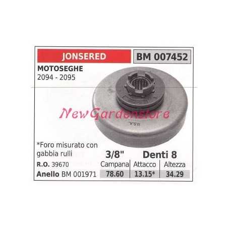 JONSERED chainsaw engine sprocket 2094 2095 3/8' teeth 8 007452 | NewgardenParts.com