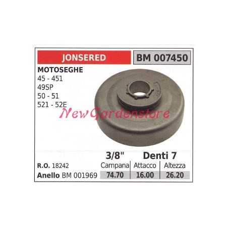 JONSERED chainsaw engine sprocket 45 451 49SP 50 51 521 52E 3/8' teeth 7 007450 | NewgardenParts.com