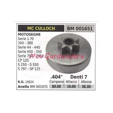 Sprocket MC CULLOCH chainsaw engine SERIES 1.70 300 380 .404' teeth 7 001651 | NewgardenParts.com