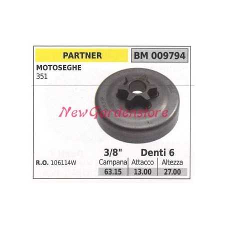Pignone PARTNER motore motosega 351 3/8' denti 6 009794 | NewgardenParts.com