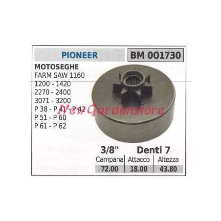 Piñón PIONEER motor motosierra FARM SAW 1160 1200 1420 3/8' dientes 7 001730 | NewgardenParts.com