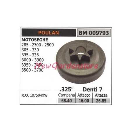POULAN chainsaw engine sprocket 285 2700 2800 305 330 335 .325' teeth 7 009793 | NewgardenParts.com
