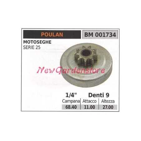 Ritzel POULAN Kettensägemotor SERIES 25 1/4' Zähne 9 001734 | NewgardenParts.com
