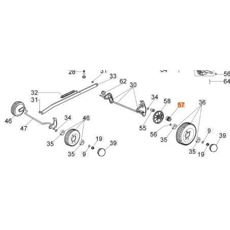 Pignone ruota tagliaerba modelli MAX48TBG ORIGINALE EMAK 66060537R | NewgardenParts.com